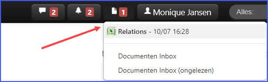 Nieuw! Documenten inbox opgenomen in de metabar
